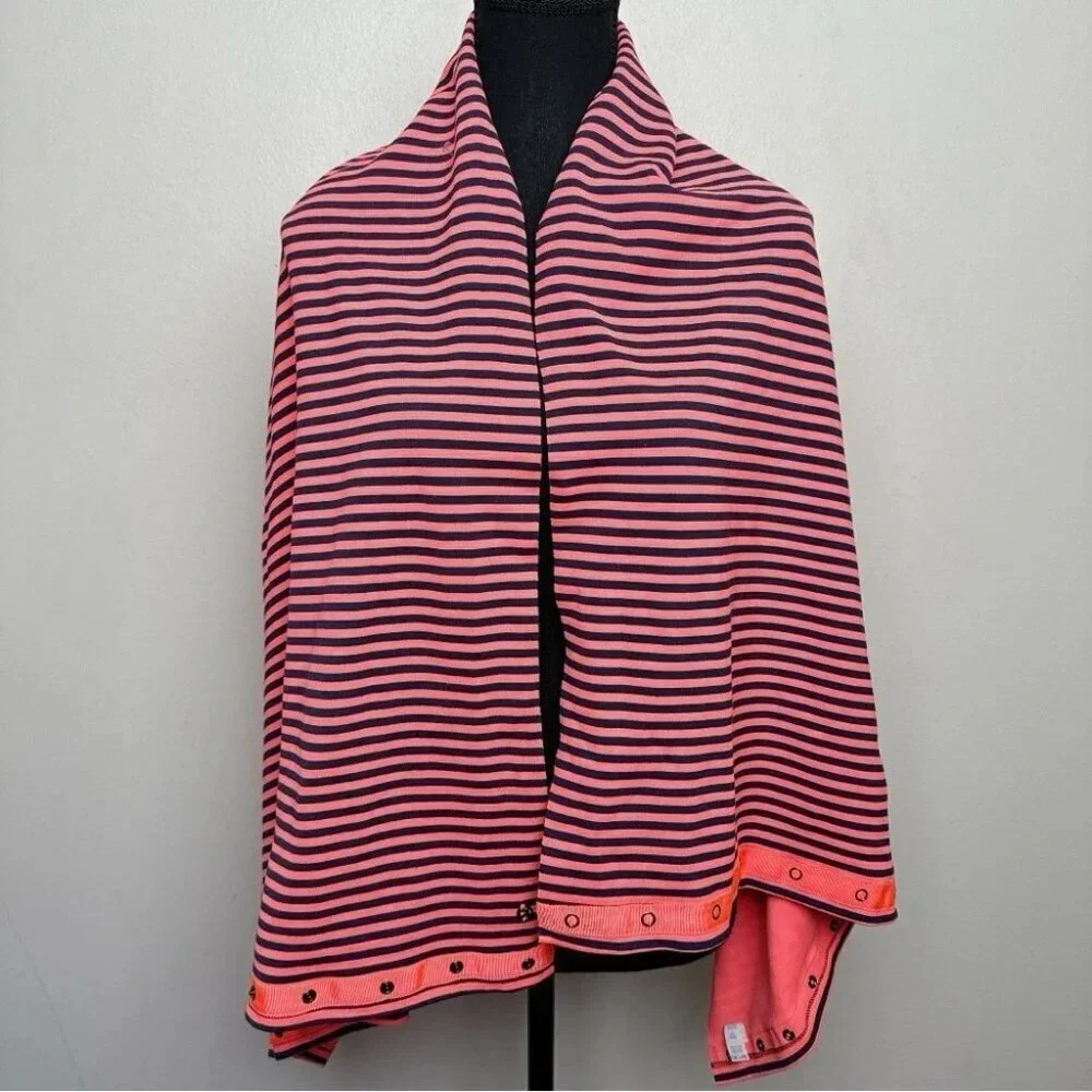 lululemon athletica Pink and Black Striped Scarf